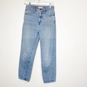madewell classic straight jeans paint stains size 25